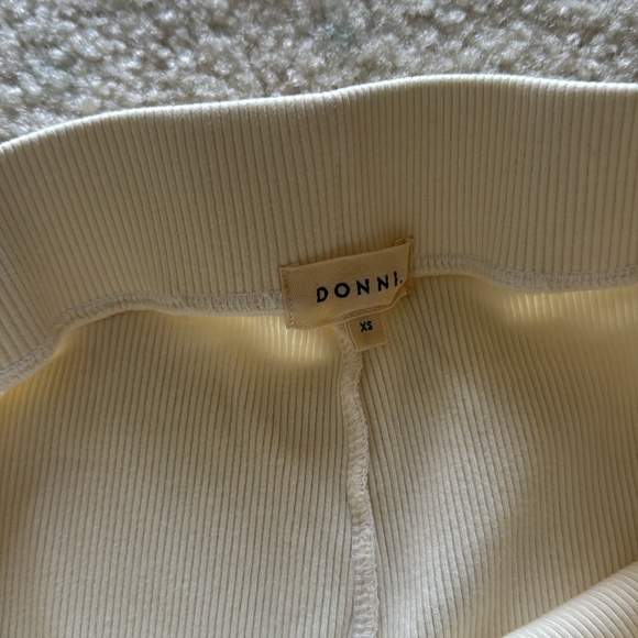 DONNI. Cream Ribbed Kickflare Pants - Picture 3 of 3